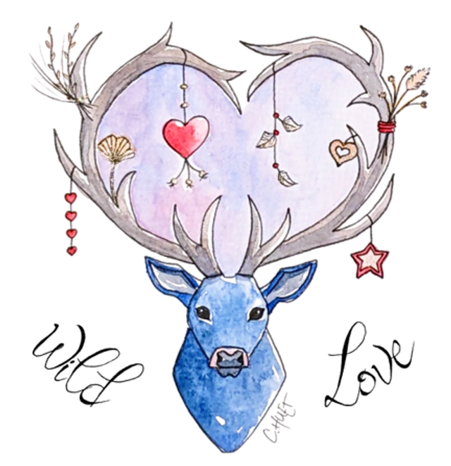 Carte carrée Saint-Valentin Cerf bohème Wild Love