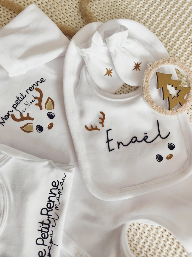 Ensemble velours " Mon petit renne de Noël "