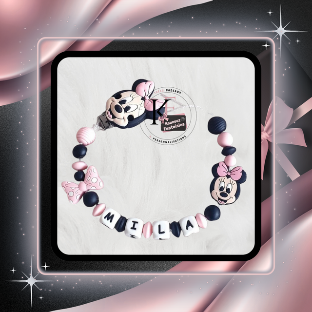 Attache-tétine Souris (Minnie)