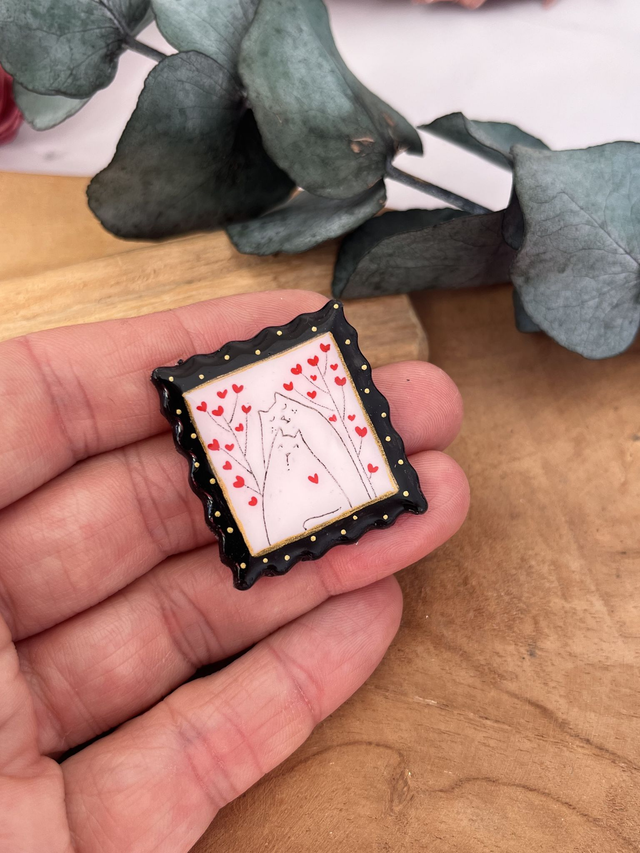 Broche timbre chats