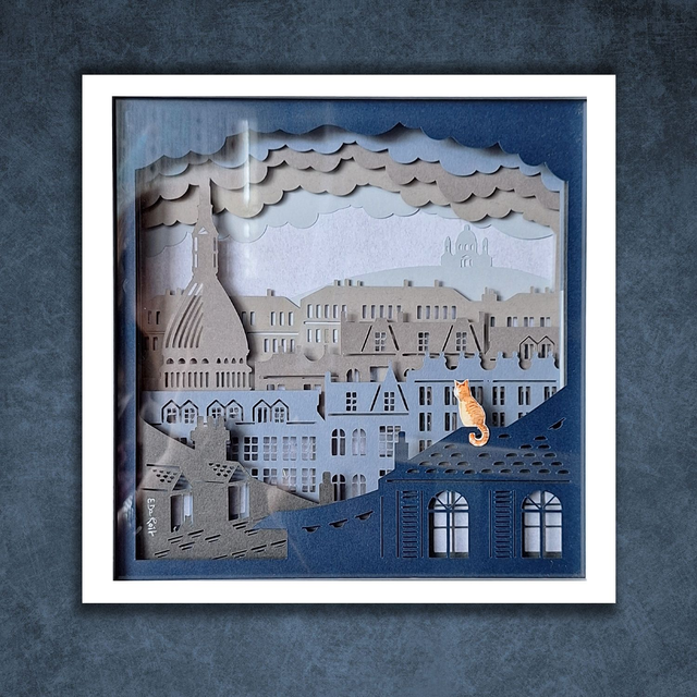 Shadow box "Torino" con luce Led