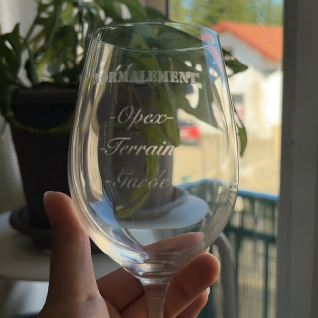 Verre à pied gravé – “NORMALEMENT”