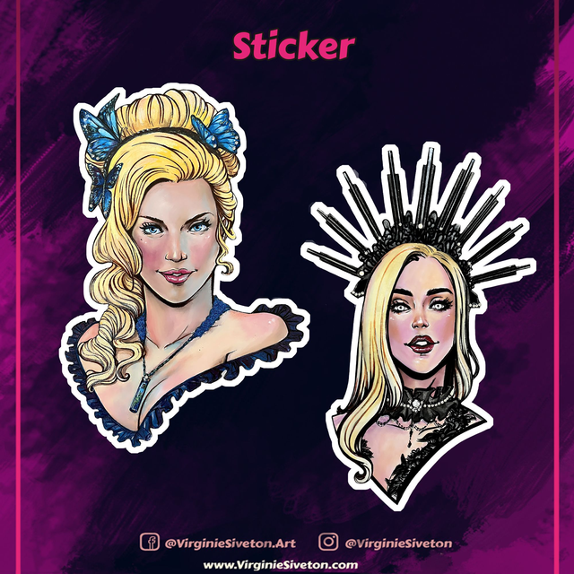 Sticker pin-up buste