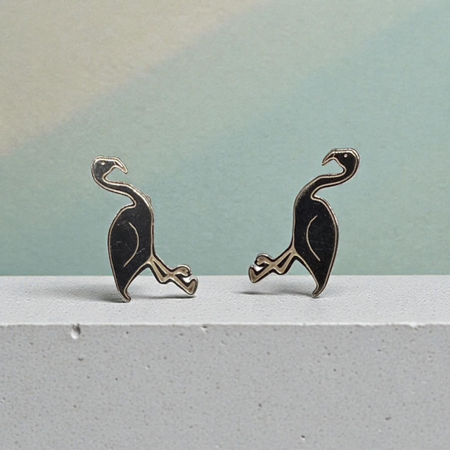 Flamingo Sterling Silver Earring Studs 