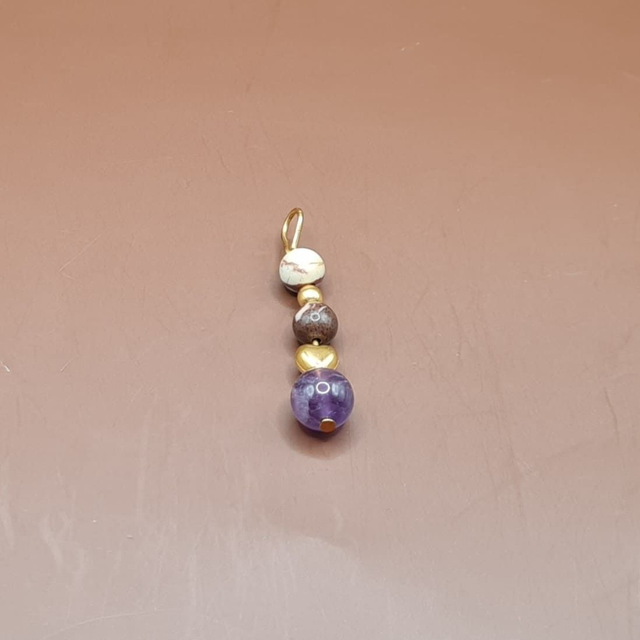 Pendentif Améthyste - jaspe brun
