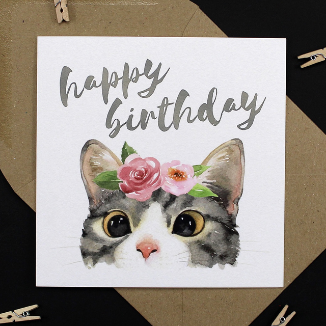 Cheeky Cat Birthday Card