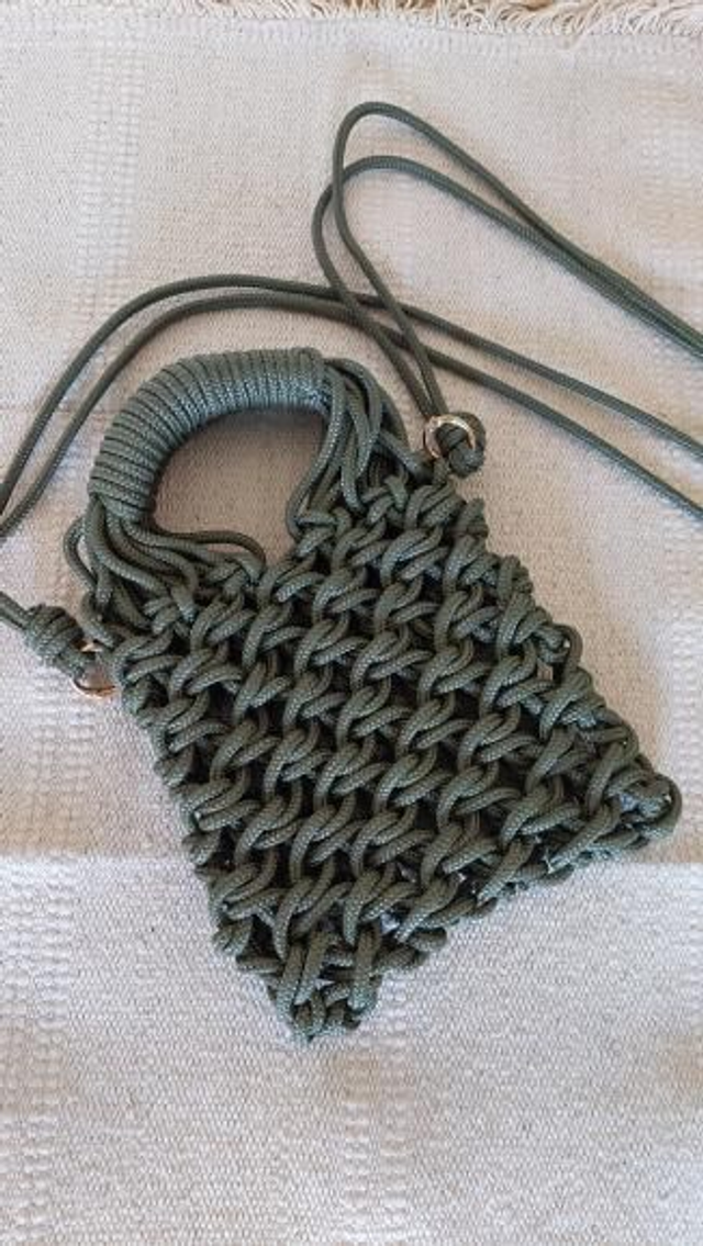 Sac Olive – Petit sac artisanal en corde drisse verte
