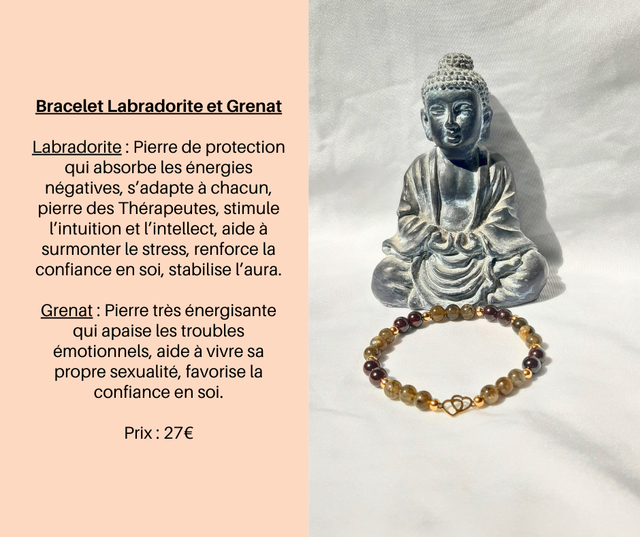 184- Bracelet Labradorite et Grenat
