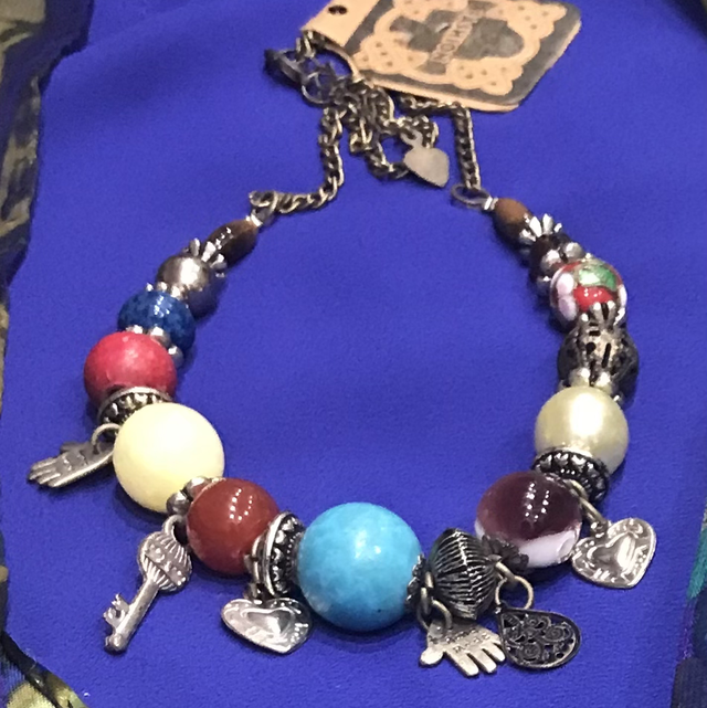 Multi Coloured Vintage Necklace- NEC86