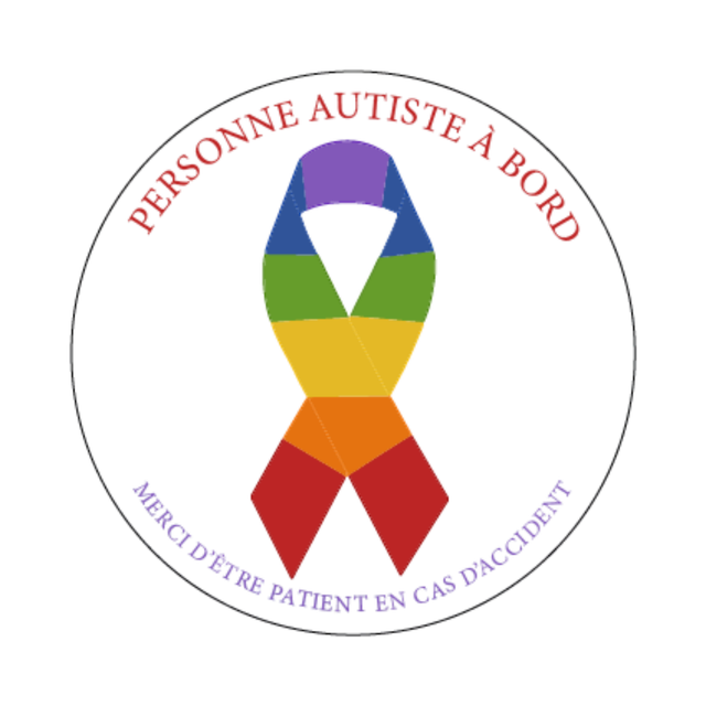 Sticker pour voiture : Personne autiste à bord