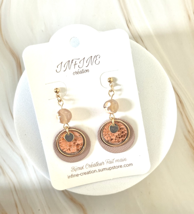 Boucles d’oreilles « Audacieuse Rose Poudré »