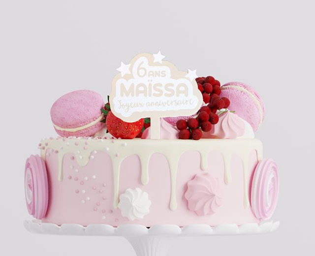Décoration personnalisée pour gâteau d'anniversaire - Topper cake