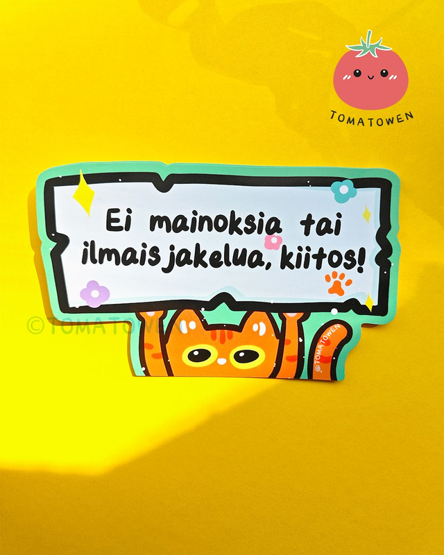 Mailbox vinyl waterproof sticker: orange cat