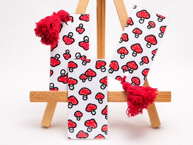 MUCHOMORKI zakładka do książki, zabawny prezent dla czytelnika