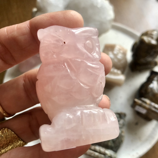 Chouette Quartz rose 