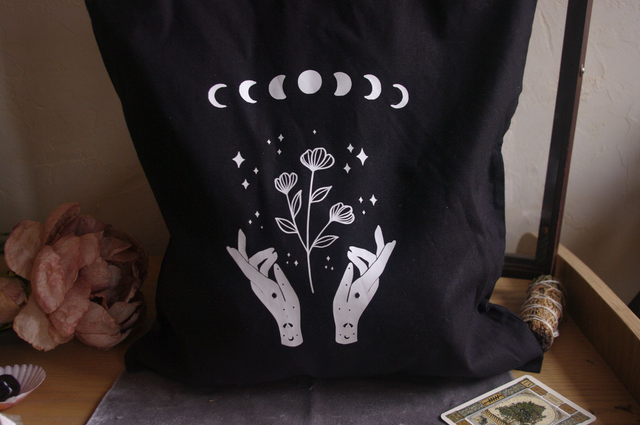 Tote bag mains lunaires