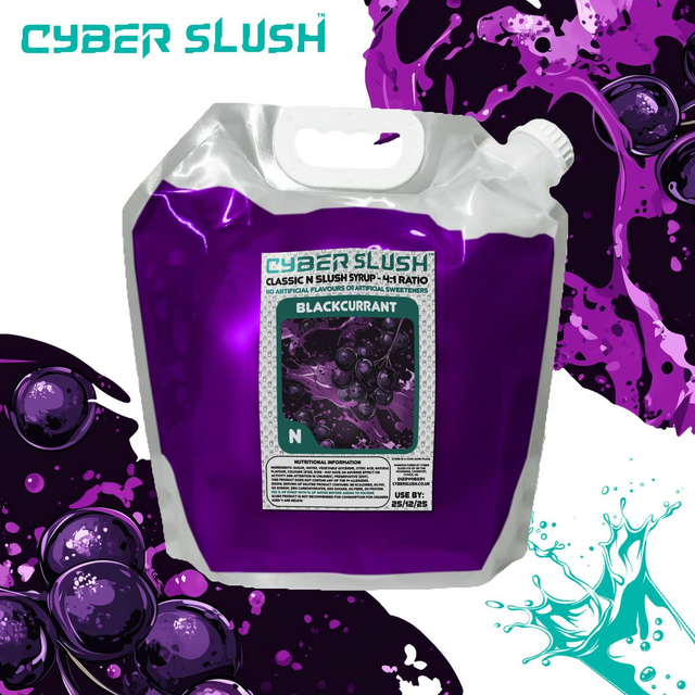 CyberSlush Blackcurrant Syrup - Natural Flavour / Natural Sweetness - 5L