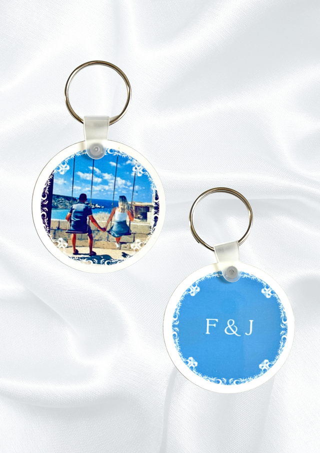 Porte clés photo en bois