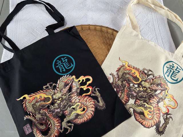 Tote-Bag Dragon Kaki
