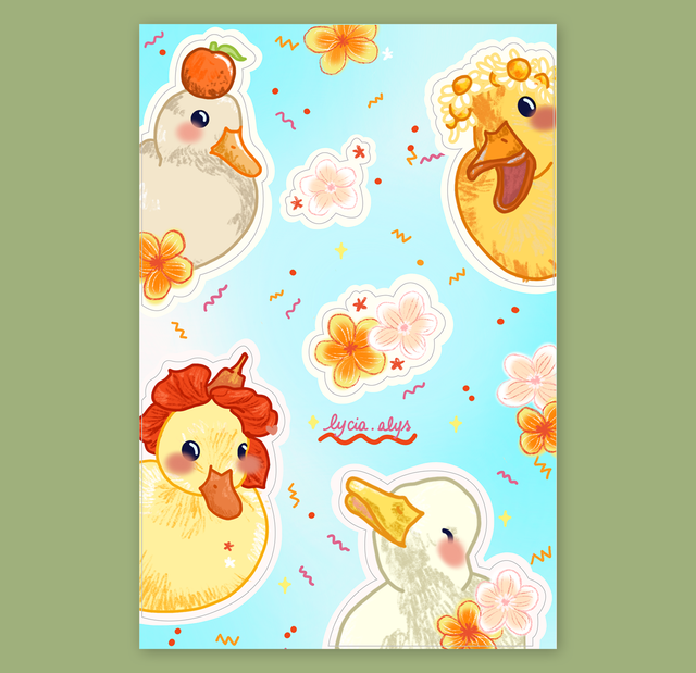 Bébé canard - planche de stickers
