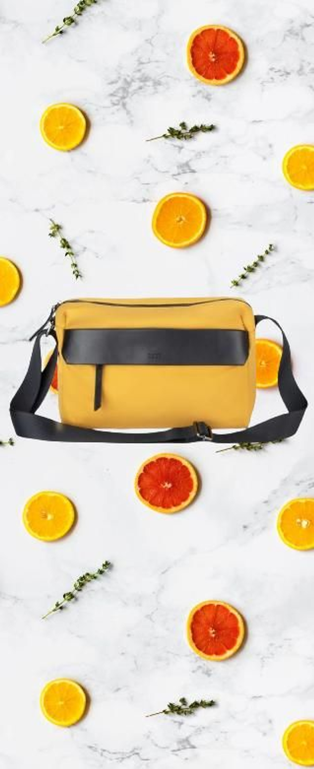 Sacoche en toile et en cuir