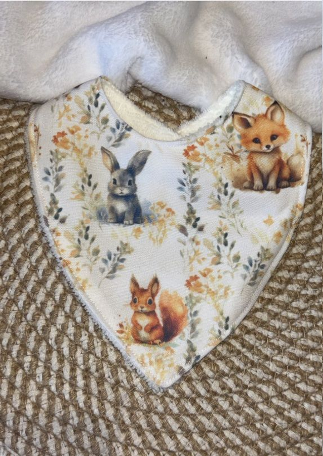 Bavoir bandana Animaux de la forêt