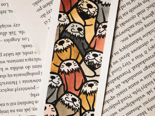 WYDRY zakładka do książki, ręcznie malowana akwarela