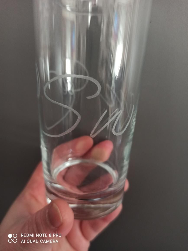 Verre gravé motif garçon