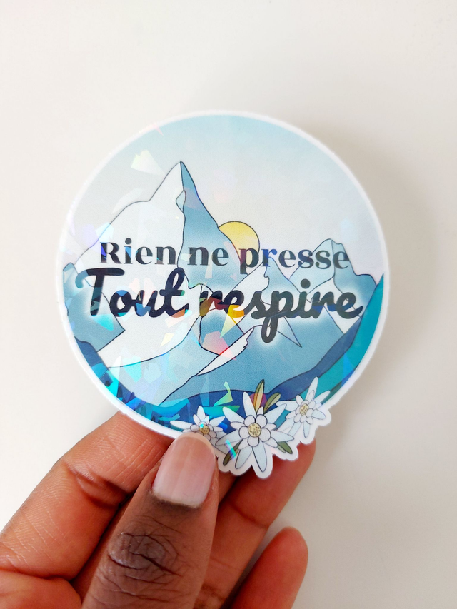 Stickers illustrés "Rien ne presse Tout respire" | Autocollants colorés à l’unité