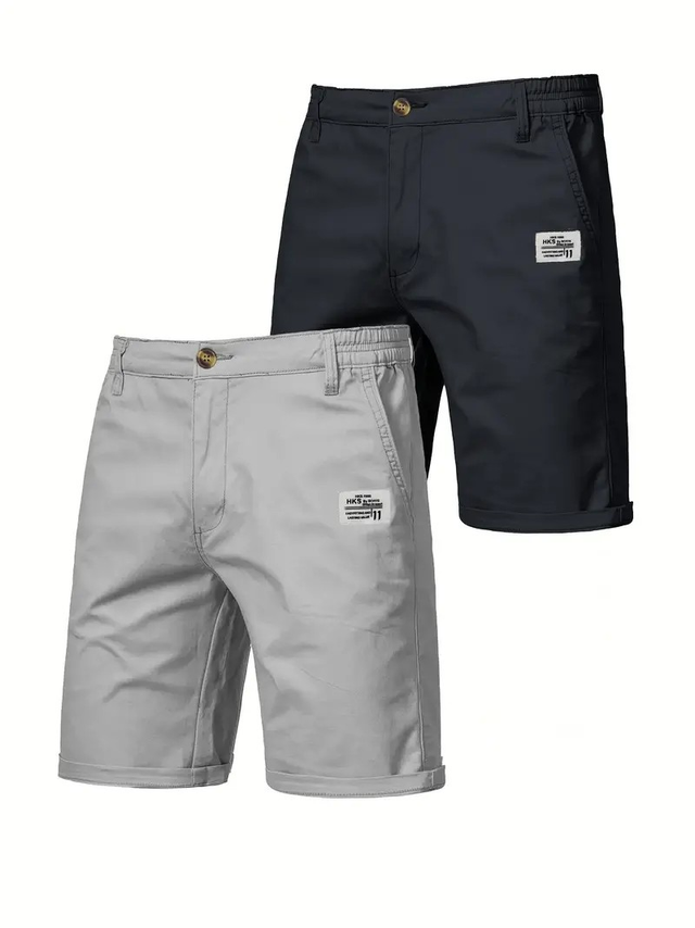 2pcs Men's Classic Fit Shorts 