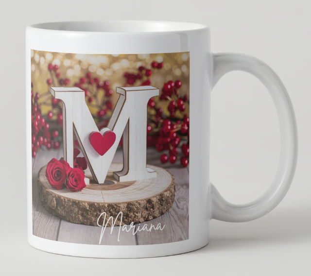 A-14-Tazza  " ALFABETO INIZIALI CUORE "