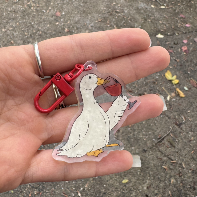Porte-clés Acryliques « canard au vin  » 