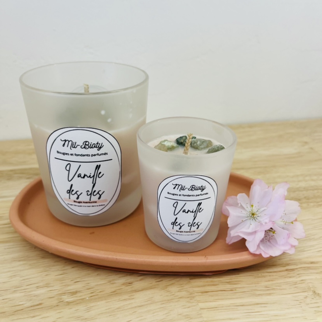 Bougie Aventurine : Vanille des îles 