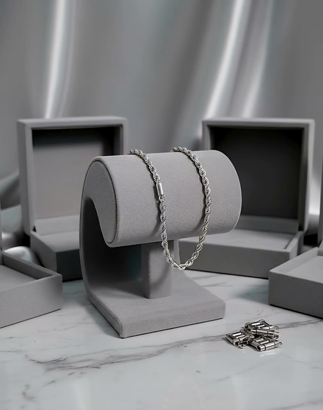 Pulseira Élégance Dorée - Aço Inoxidável Prateado