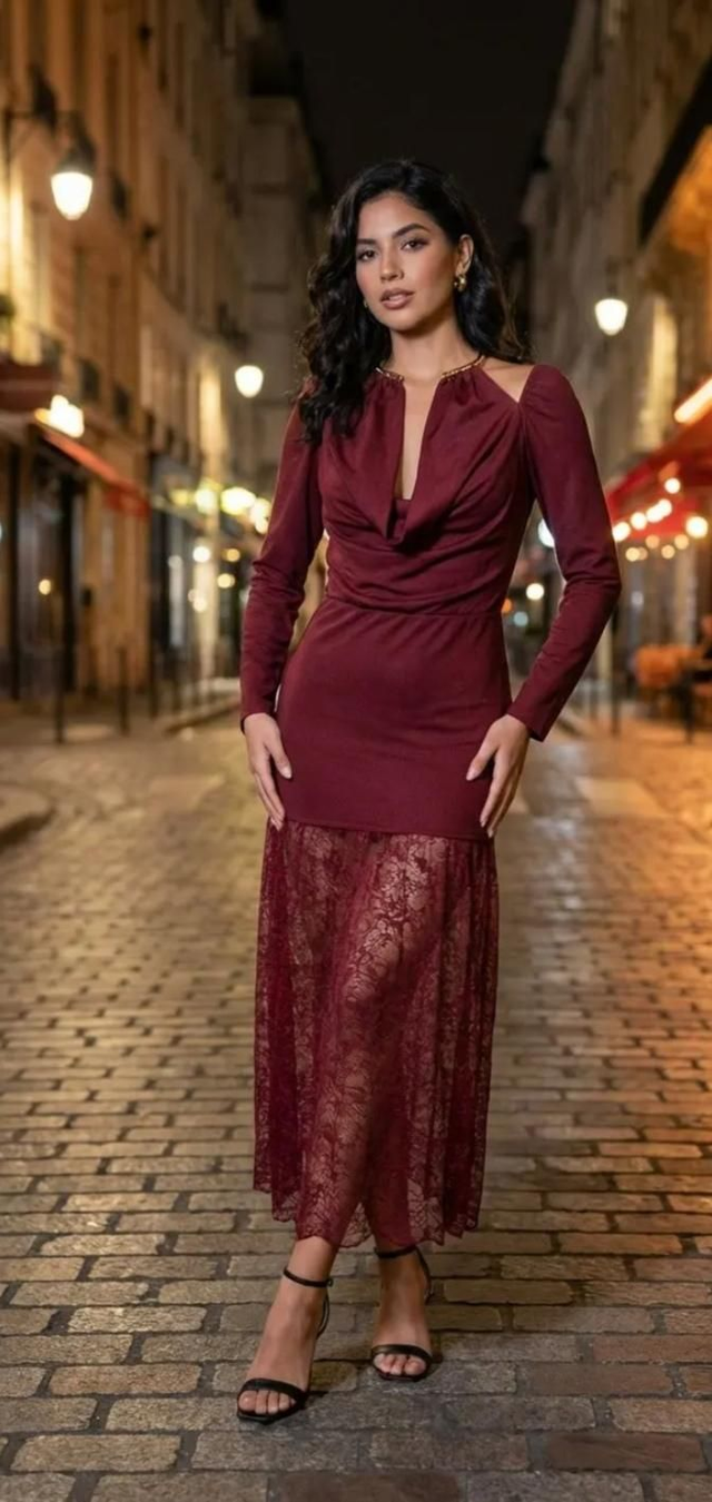 Jupe Élastiquée en Tissu Stretch

