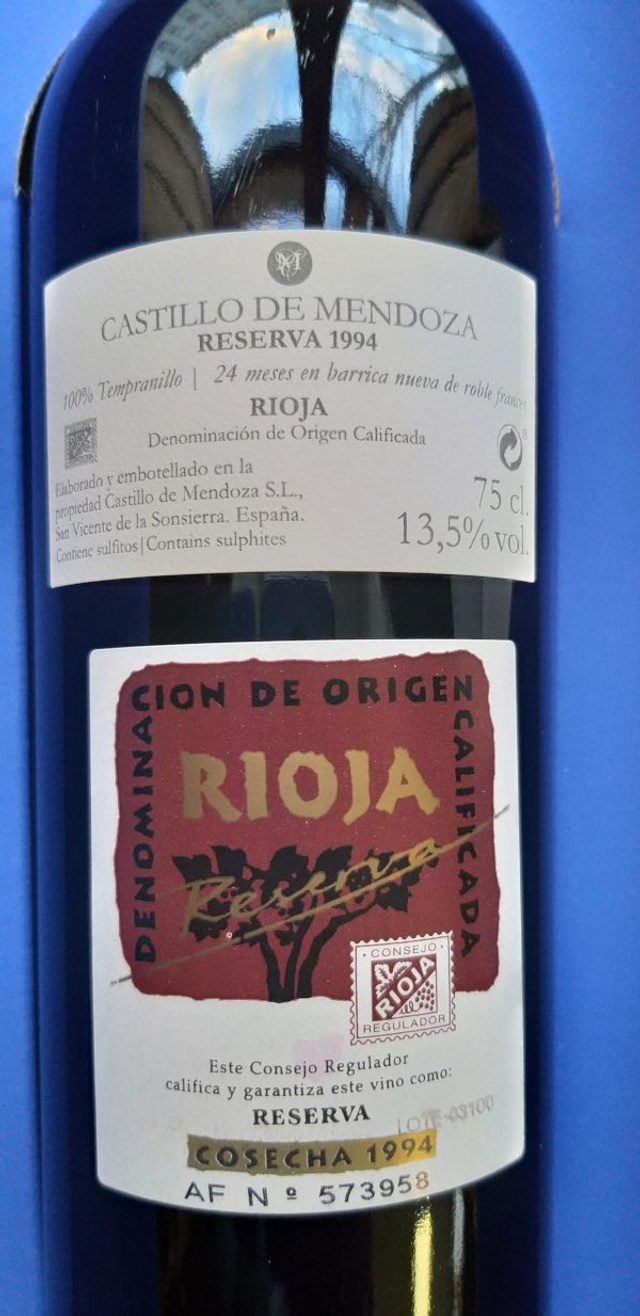 Castillo de Mendoza 1a Cosecha Res. 1994 - Rouge Sec Tranquille - Castillo de Mendoza (Famille Mendoza)