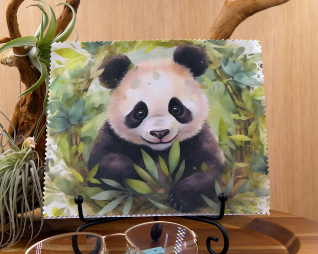 Cleaning Cloth: Beautifully Illustrated Panda Microfibre Cloth for Glasses, Screens &amp; More