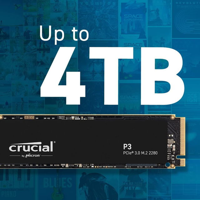 SSD interne Crucial P3 500Go M.2 PCIe Gen3 NVMe - Jusqu’à 3500Mo/s