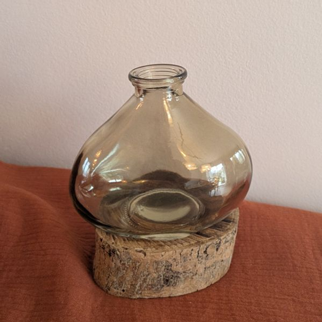 Soliflore verre teinté bas