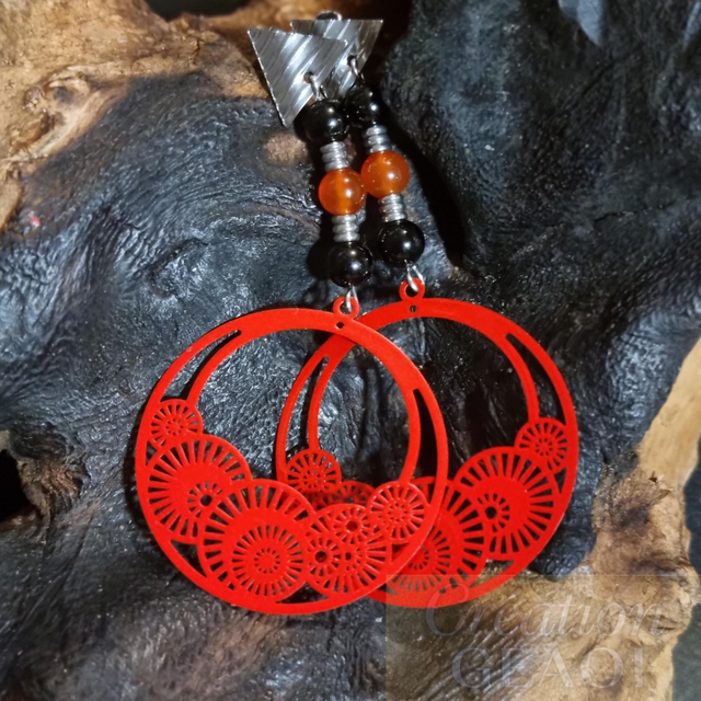 Tourmaline et agate rouge cornaline