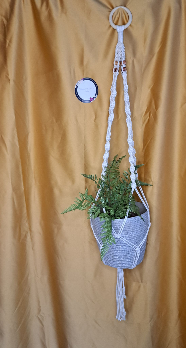  Macrame Plant Pot Holder with Beads