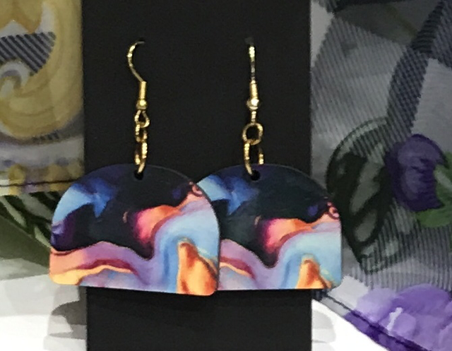 Wood Mix Coloured Dangling Earrings- MSDE62