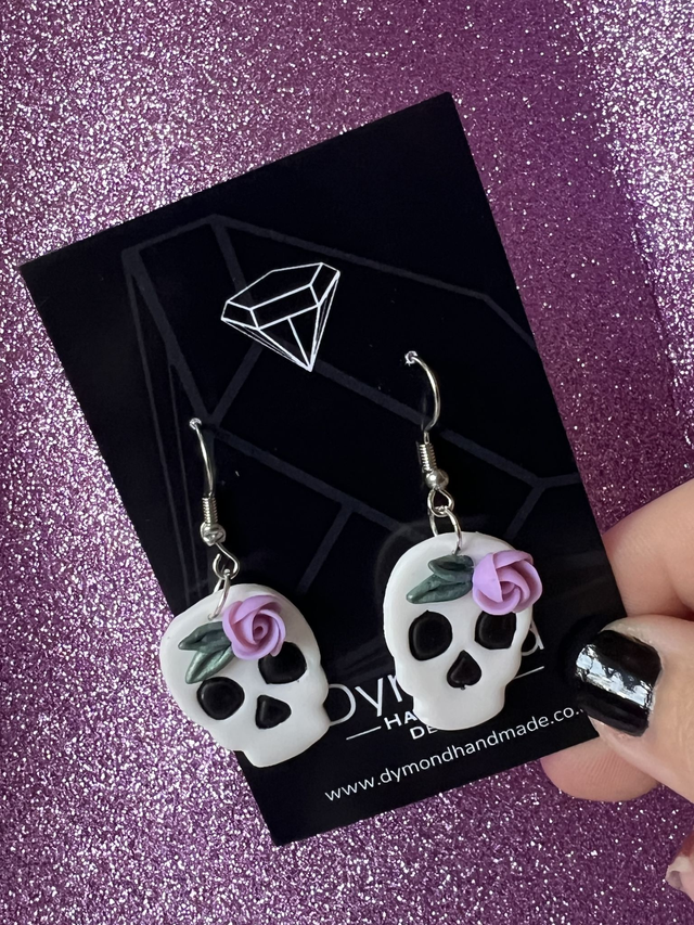 Halloween earrings - Skulls &amp; Roses