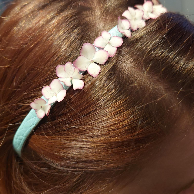Serre-tête Fleurs d’Hortensias – Bijou floral fait main