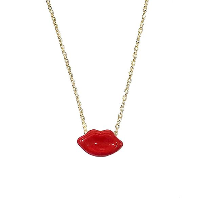 Collana Lolita con labbra rosse