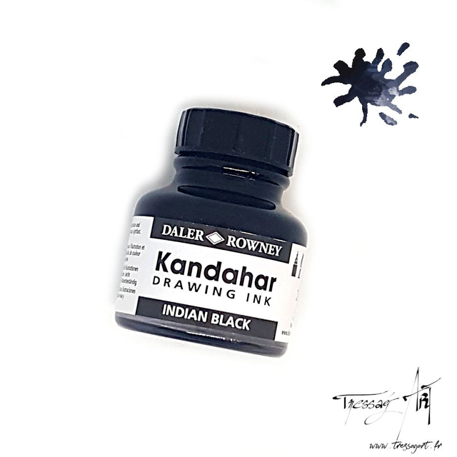 DALER ROWNEY - ENCRE DE CHINE INDIAN INK KANDAHAR 28ML NOIR - CA128