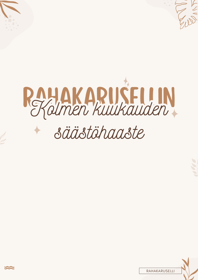 Kolmen kuukauden säästöhaaste- digituote