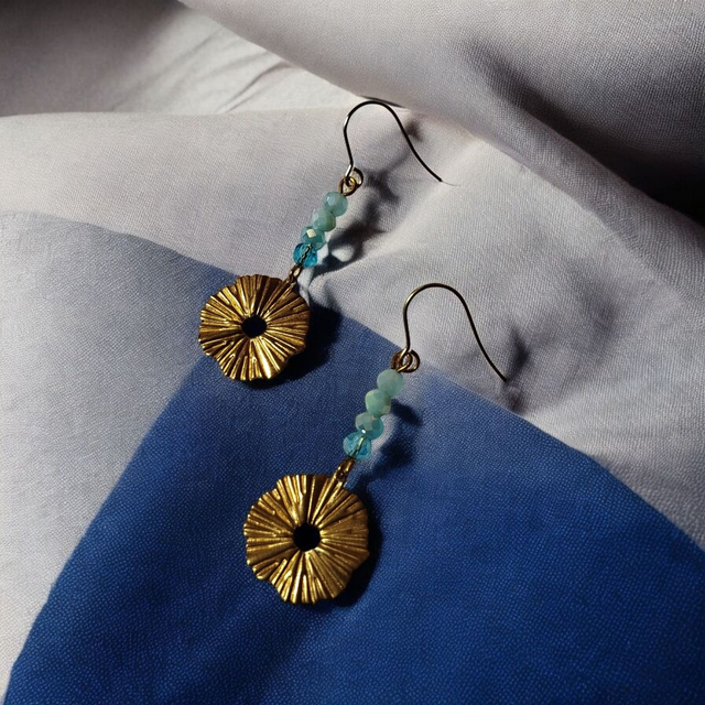 Boucles d&#039;oreilles bleu turquoise vert d&#039;eau