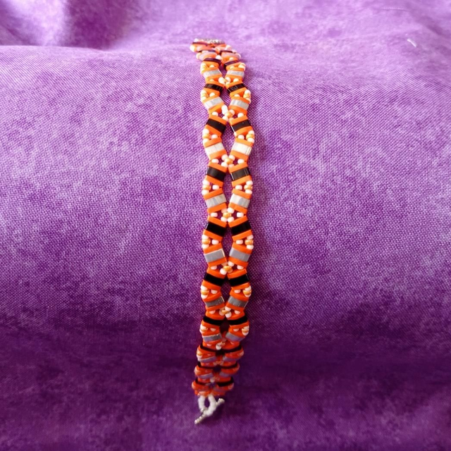 Bracelet Orange/Gris/Noir