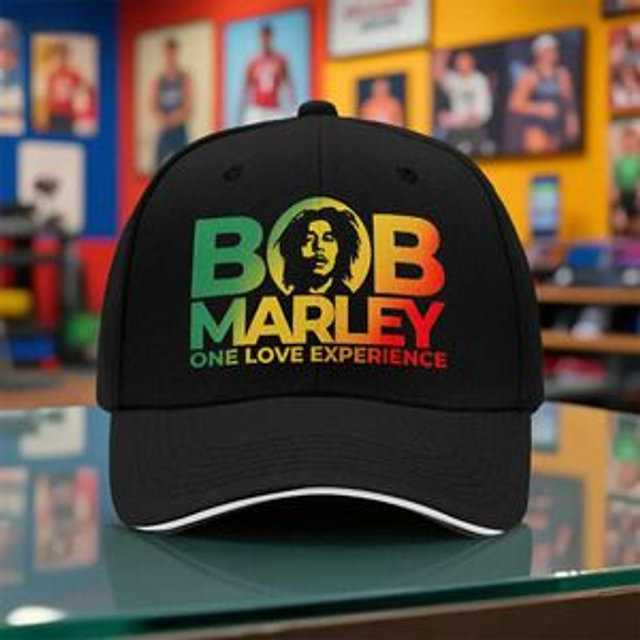 Casquette Bob Marley - One Love Experience - Rasta Reggae Couleur Noir - Confortable et Ajustable